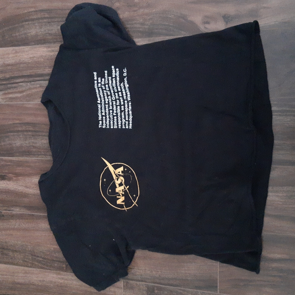 Black nasa shirt with blurb